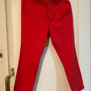 Ankle length pants. Great color - orange/red. Size 8